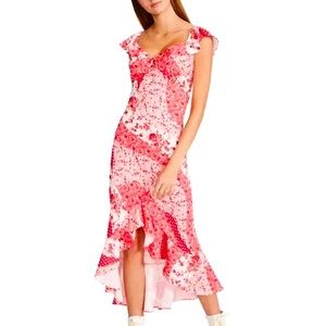 NWOT Betsey Johnson La Napoule English Rose Patchwork Ruffled High-Low